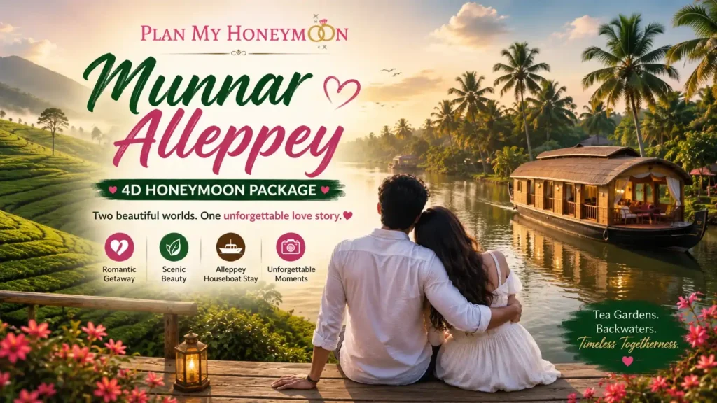 4 Days Munnar Alleppey Honeymoon Package