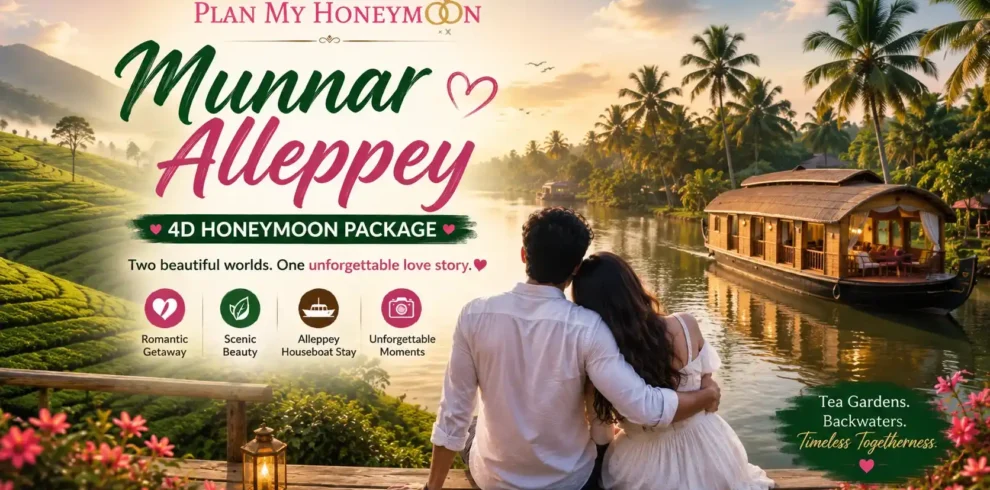 4 Days Munnar Alleppey Honeymoon Package
